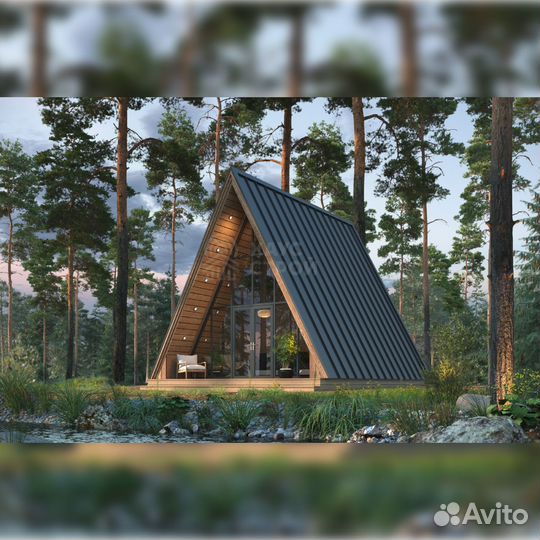 Дом A-Frame 6x7 под ключ. Проект Хюгге