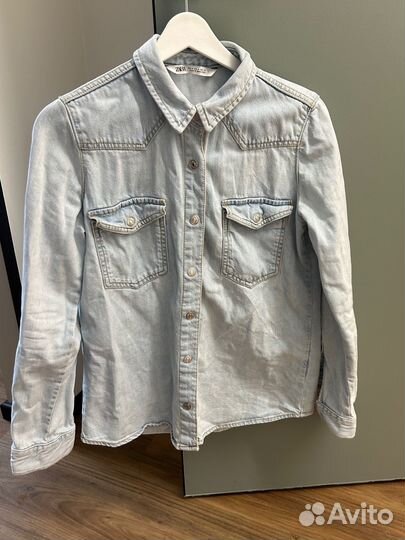 Джинсовая рубашка zara s