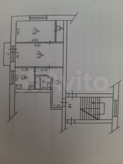 2-к. квартира, 45,2 м², 2/5 эт.