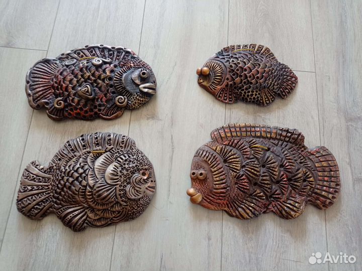 Рыбы декоративные. Ручная работа. Панно