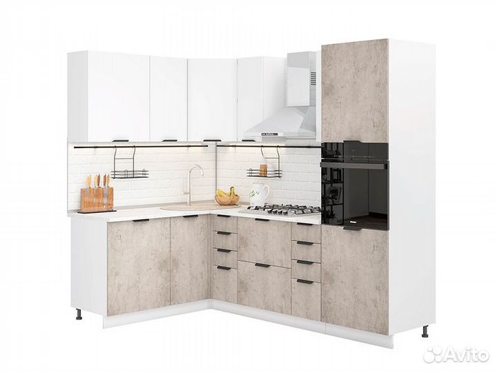 Кухня Норд бел камень беж шв300х2шв400шв600шву600х