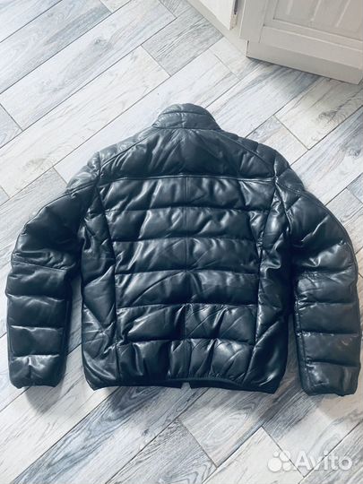 Пуховик кожаный