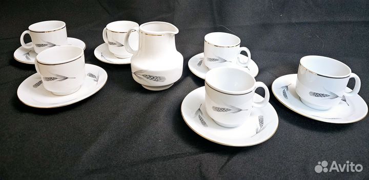 Сервиз чайный кофейный колос дфз фарфор СССР 6