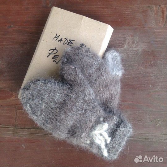 Детские варежки из собачьей шерсти