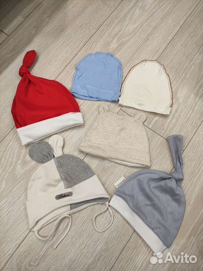 Шапки детские с рождения до 6 мес