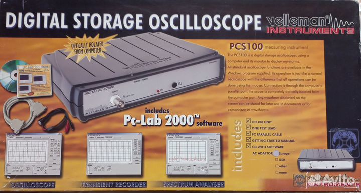 Приставка осциллограф Velleman PCS100 для пк