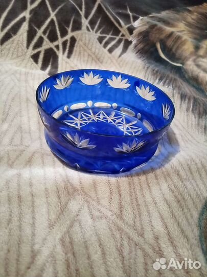 Салатник из цветного стекла, времён Союза, Чешский