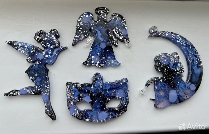 Елочные игрушки из эпоксидной смолы