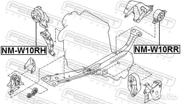 Подушка двигателя зад прав лев Febest