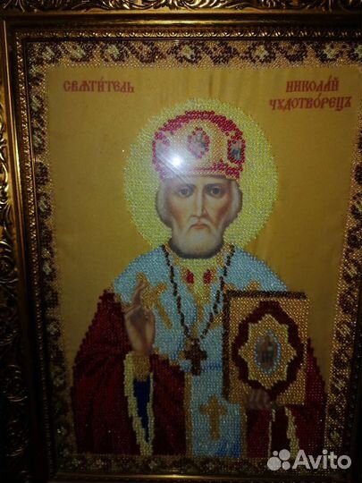 Икона николай чудотворец бисер