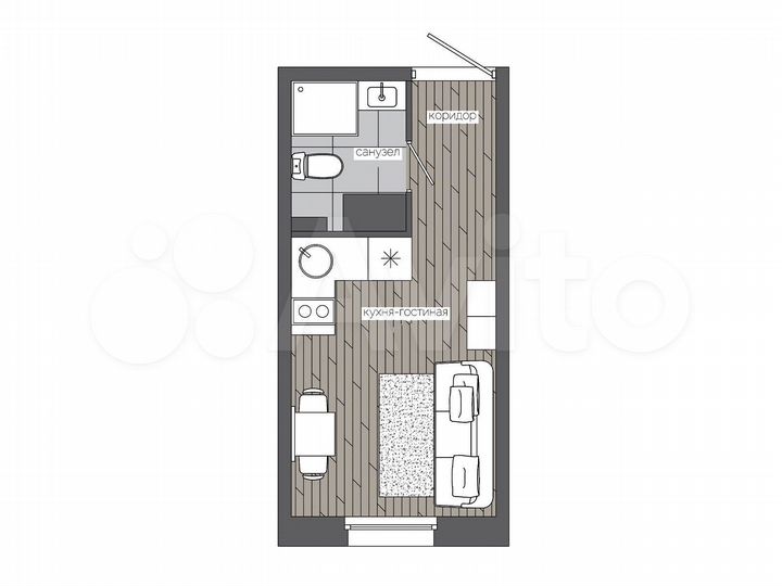 Квартира-студия, 16 м², 11/19 эт.