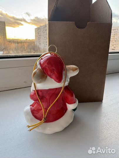 Елочные игрушки Лефортовский фарфор Заяц Ну погоди