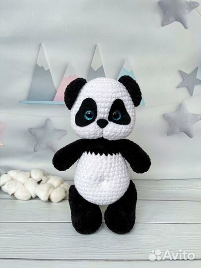 Мягкая вязаная игрушка Панда