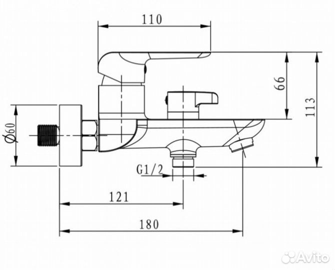 Смеситель для ванны Kaiser Glory 69122