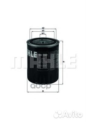 Фильтр масляный OC262 OC262 Mahle/Knecht