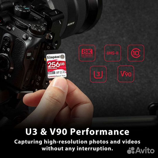 256Gb Kingston Canvas React Plus sdxc UHS-II V90