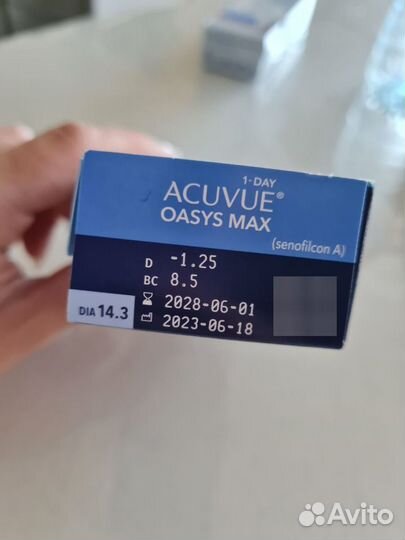 Линзы acuvue oasys max -1,25