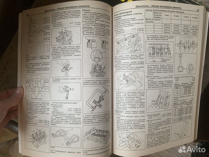 Книга Honda Двигатели D13-D17 техобслуживание