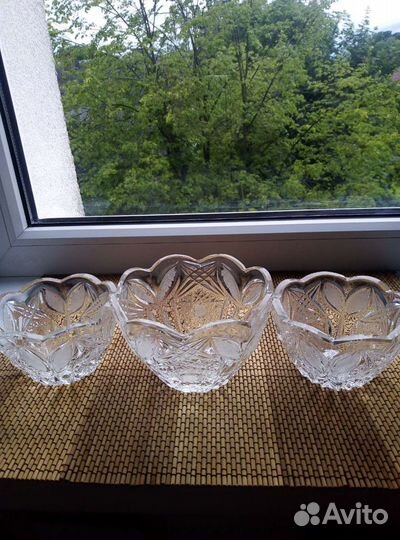 Ваза для сервировки хрустальная