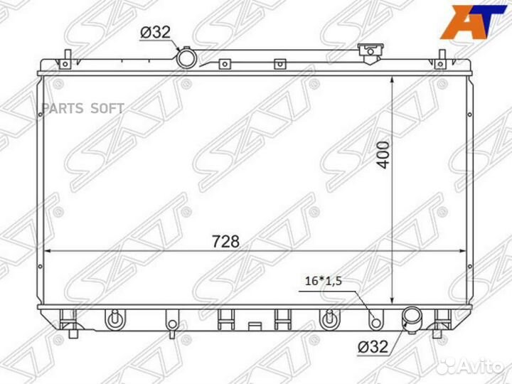 Радиатор Toyota Camry (XV20) 96-02 / Daihatsu Altis 00-01 / Toyota Camry 96-01 / Camry UAE/USA 96-01