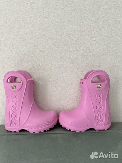 Резиновые сапоги crocs детские С7 розовые