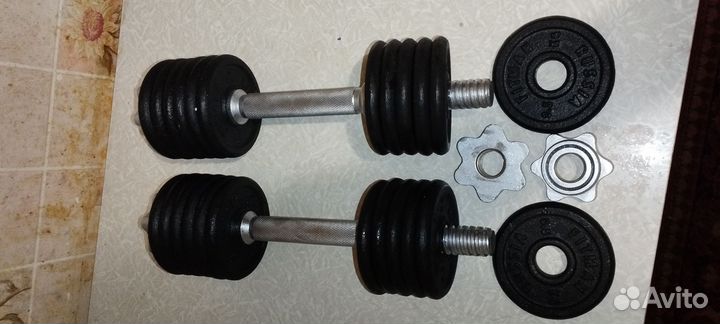 Гантели разборные чугунная вес 2 по 7,5кг