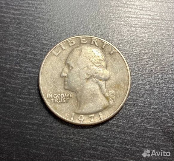 Монета Quarter dollar 1971