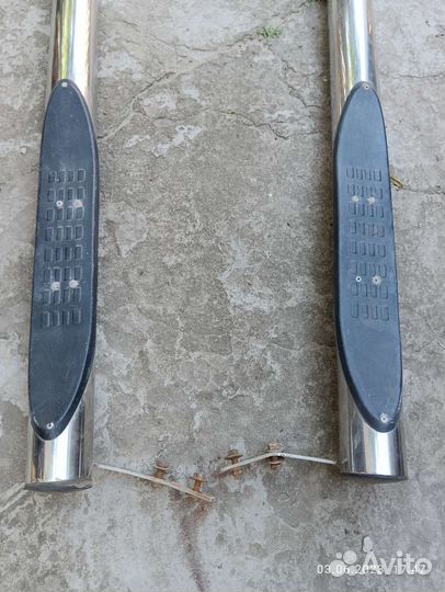 Пороги труба с накладками для УАЗ patriot