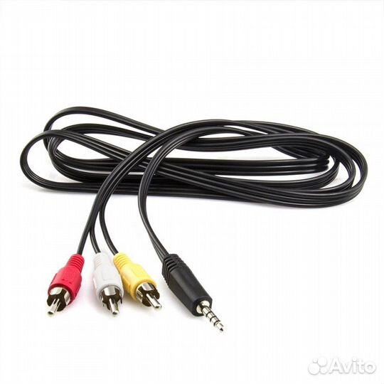 Кабель тюльпан 3RCA-3.5mm Jack 1,5m. Новый