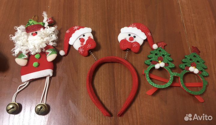 Дед Мороз, очки Новогодняя Елочка, ободок снеговик