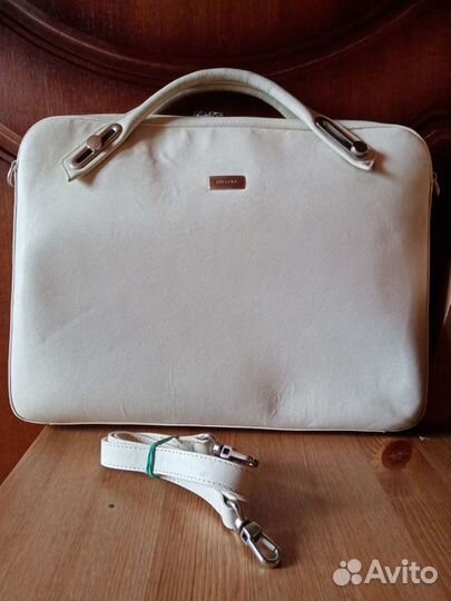 Сумка белая, портфель деловой, кейс для ноутбука