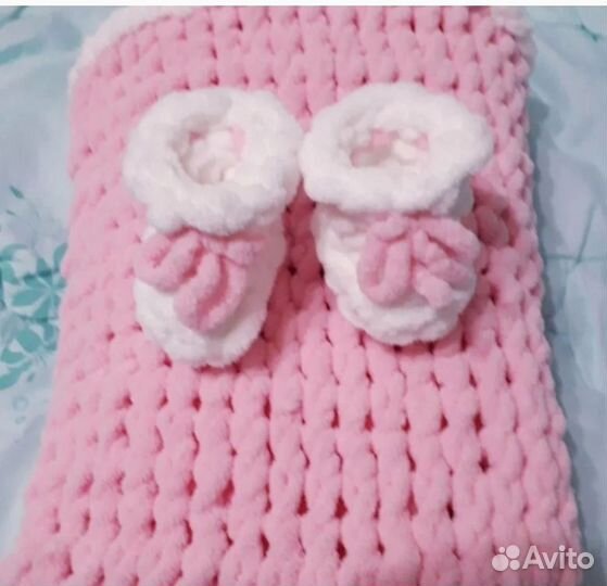 Детский плед из пряжи Алези Пуффи новый