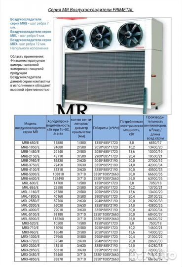 Воздухоохладитель низкотемпературный MRL 2550