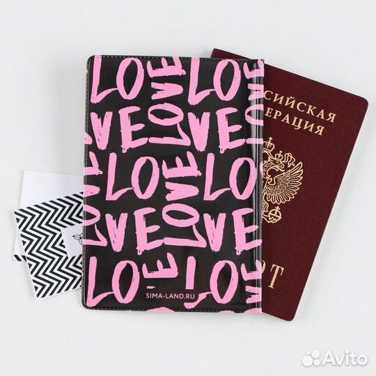 Обложка для паспорта love, пвх, полноцветная печат