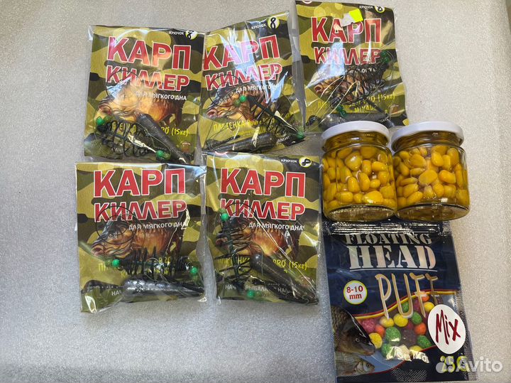 5 карповых монтажей с насадками