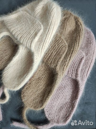 Шапка ушанка из пуха норки