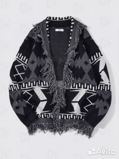 Винтажный кардиган пончо