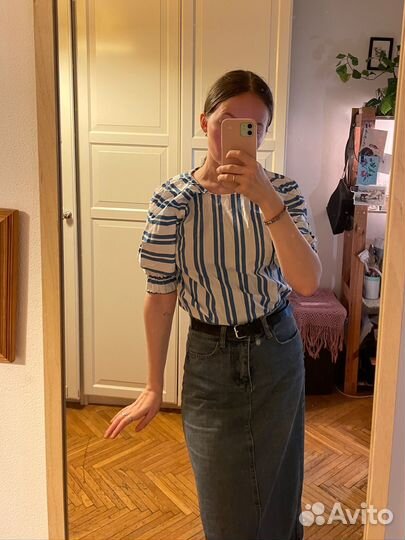 Хлопковая блузка h&m размер s/xs