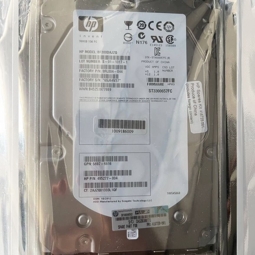 [416728-001] Жёсткий Диск, Hp 300gb, 15k, Fc 3.5’’ 416728-001