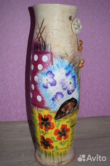 Ваза керамика напольная для цветов новая 40см