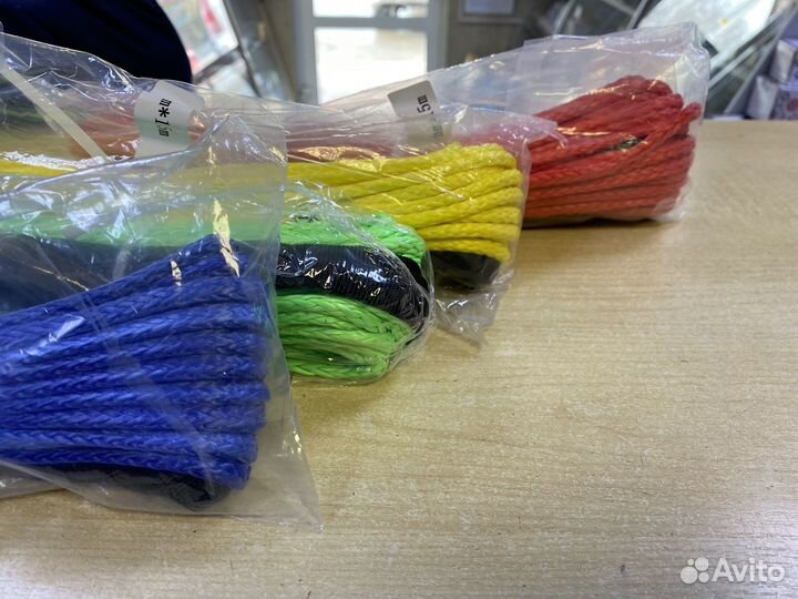 Клюз, крюк, Синтетический кевларовый трос 6мм.15 м