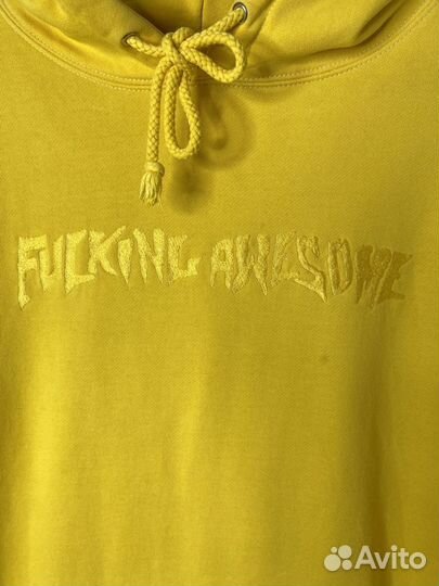 Fucking awesome embroidered logo yellow hoodie