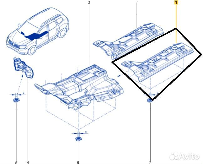 Тепловой экран Renault Duster HJD K9K858 2021