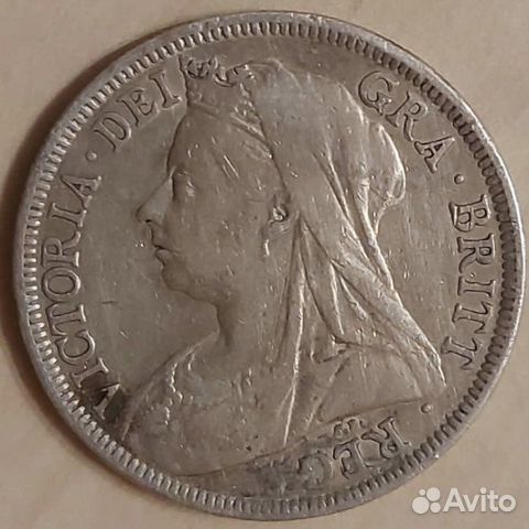 Великобритания 1/2 кроны 1899 Серебро