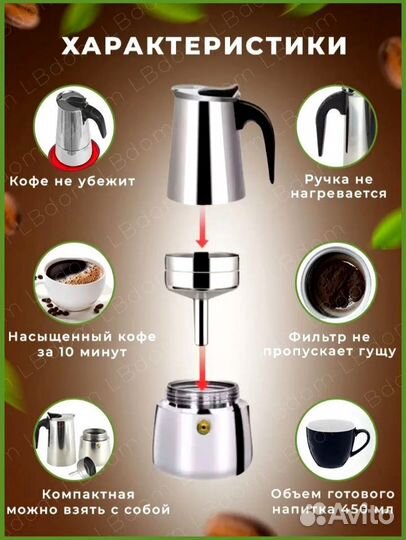 Гейзерная кофеварка, турка