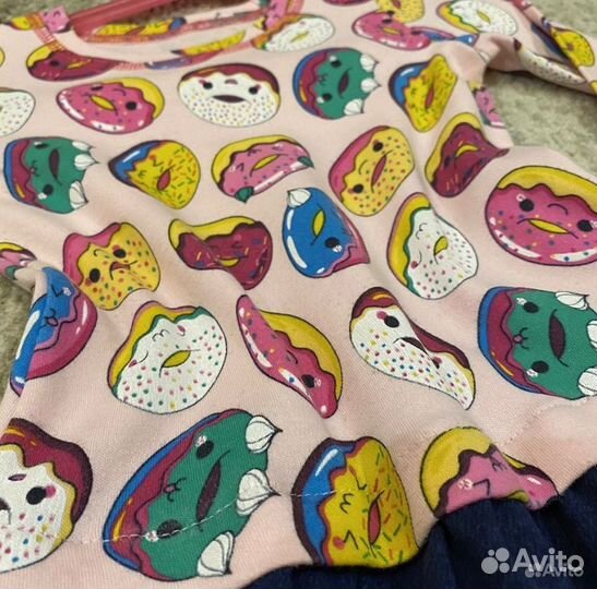 Платья на двойняшек с пончиками на 3-4 года