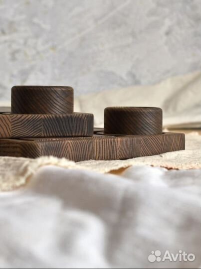 Деревянная доска для подачи стейков (цвет графит)