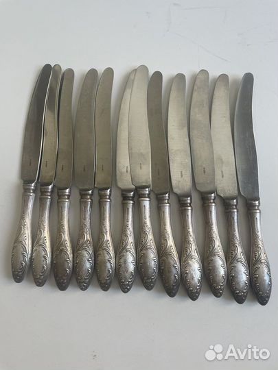 Ножи, вилки, столовые, чайные ложки мельхиор
