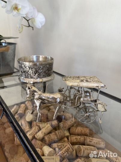 Антикварная фигурка посеребрение, подставка под бу