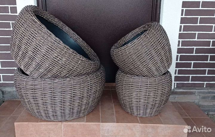 Вазон 65 литров из ротанга